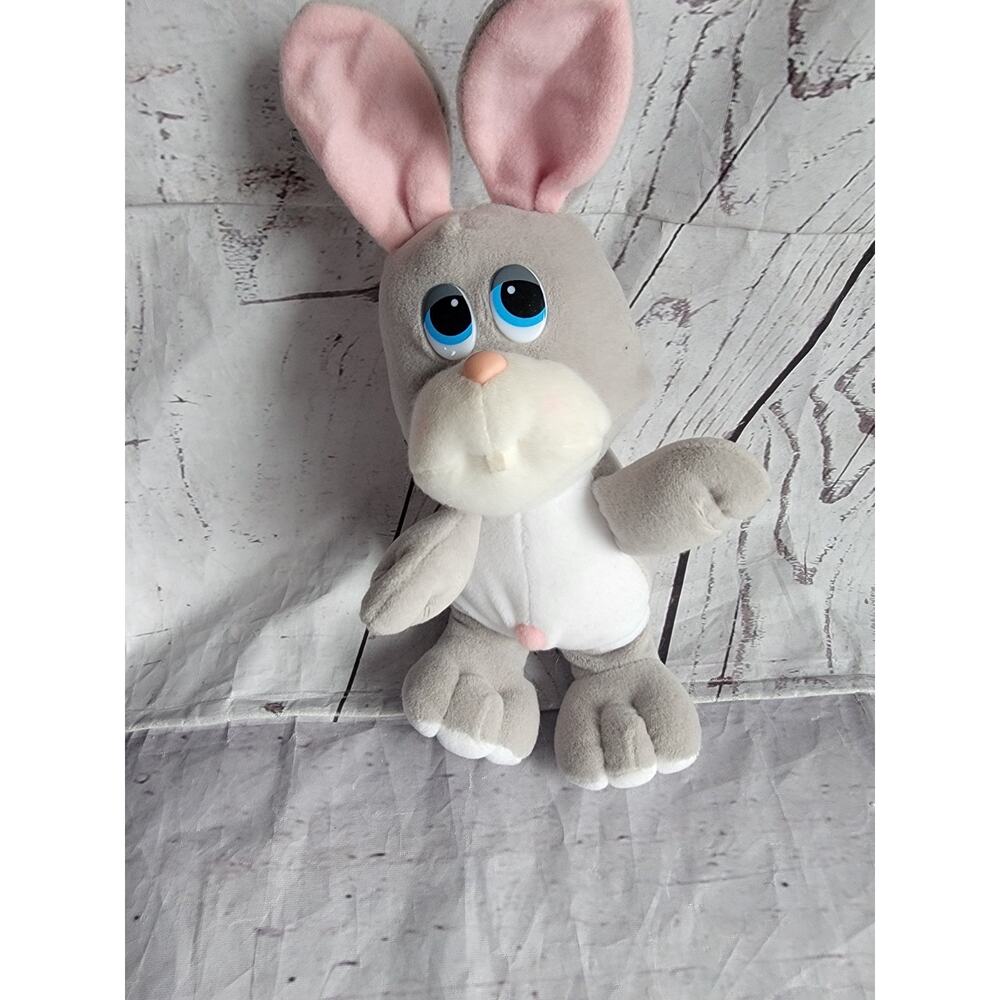 Vintage 1980’s Tonka Pet Store Pals White Gray Bunny Stuffed Animal Plush